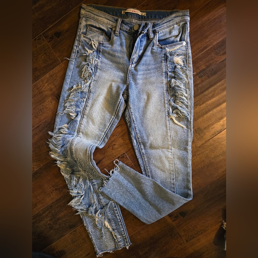 BOGO Chelsea & Violet Funky Frayed Blue Jeans